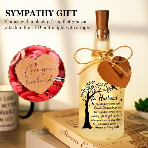 Memorial Gifts for Loss of Husband, Loss of Husband Sympathy Gift, In Memory of Husband, Bereavement Condolences Gift for Loss, Sympathy Decorative Bottle Jar Lighting in Saudi Arabia