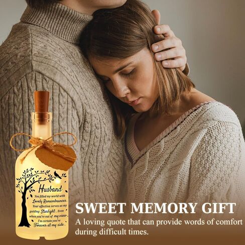 Memorial Gifts for Loss of Husband, Loss of Husband Sympathy Gift, In Memory of Husband, Bereavement Condolences Gift for Loss, Sympathy Decorative Bottle Jar Lighting in Saudi Arabia