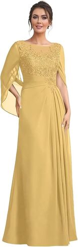 Cadoly Formal Mother of the Bride Dresses for Women Wedding 2026 Cape Sleeve Chiffon Lace A-Line Party Evening Gown in Saudi Arabia