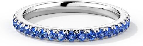 MSBLUE Blue Moissanite Wedding Band Ring for Women, Rhodium Plated Sterling Silver Eternity Band, Anniversary Ring in Saudi Arabia