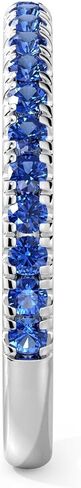 MSBLUE Blue Moissanite Wedding Band Ring for Women, Rhodium Plated Sterling Silver Eternity Band, Anniversary Ring in Saudi Arabia