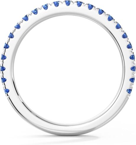 MSBLUE Blue Moissanite Wedding Band Ring for Women, Rhodium Plated Sterling Silver Eternity Band, Anniversary Ring in Saudi Arabia