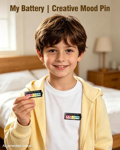 5Pcs Social Battery Slider Pin – Pull to Change Mood, 7-Level Funny Interactive Enamel Mood Badge for Introverts & Quiet People, Perfect for Backpack Lanyard Hat Work Vest Gift in Saudi Arabia