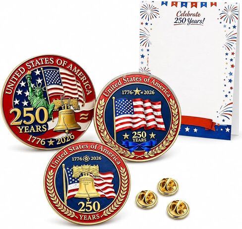 America 250 Anniversary Pin Patriotic Brooch Lapel Pin 4th of July Merchandise Celebration Jewelry Gifts for Women Men in Saudi Arabia