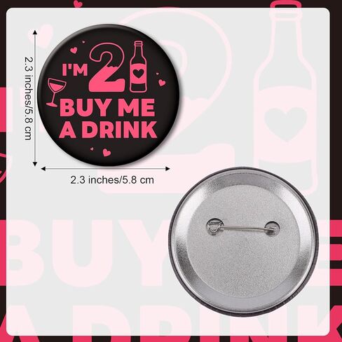 21st Birthday Pin, 2.3in I’m 21 Buy Me a Drink Birthday Button Badge for Her Funny Party Accessories Party Favors for Women in Kuwait
