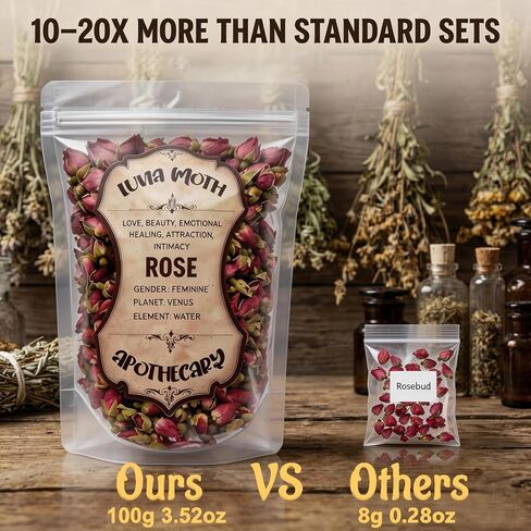 Extra Large Dried Flowers Kit 4pcs - Witchcraft Herbs for Spells Magic, Rituals, DIY Crafts, Potpourri Simmer Pot,Candle Soap Making-Lavender 2.82oz, Rose 3.52oz, White Sage 2.82oz, Eucalyptus 6 oz in Saudi Arabia