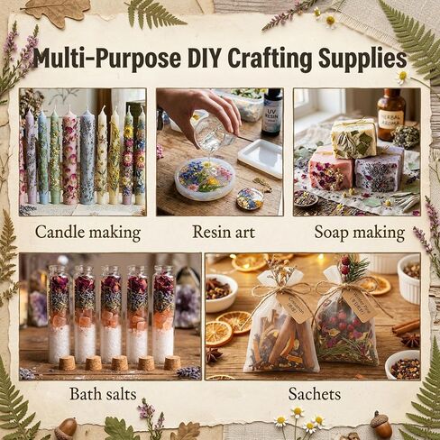 Extra Large Dried Flowers Kit 4pcs - Witchcraft Herbs for Spells Magic, Rituals, DIY Crafts, Potpourri Simmer Pot,Candle Soap Making-Lavender 2.82oz, Rose 3.52oz, White Sage 2.82oz, Eucalyptus 6 oz in Saudi Arabia