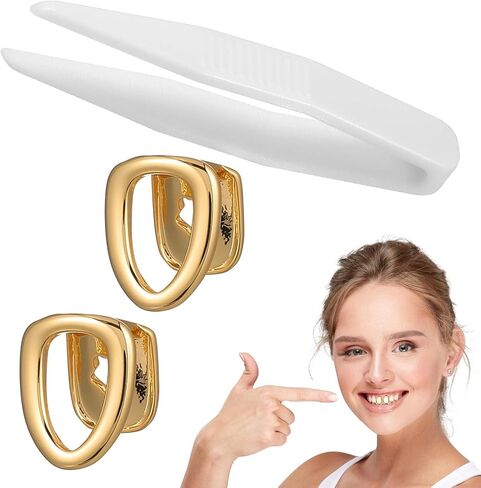 FAVOMOTO 2PCS Gold Plated Single Tooth Cap, Metal Grills Hip Hop Teeth Plain Caps Grills Party Costume Accessories for Teeth Mouth Men Women in Kuwait