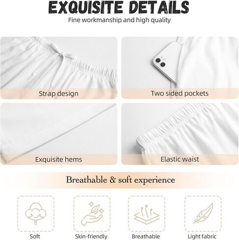 Dujiea Women's Pajama Pants With Pockets, Sleepwear Stretch Drawstring Lounge Bottoms Wide Leg Comfy Sleep Pj Bottoms Women in Kuwait