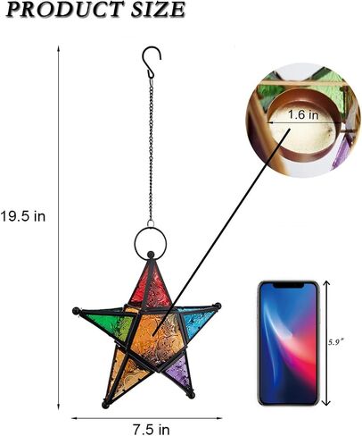 Hanging Star Tealight Candle Holder, Morocco Art Candle Stand, Decorative Lantern for Home, Dining Table, Living Room, Coffee, Table Centerpiece in Saudi Arabia