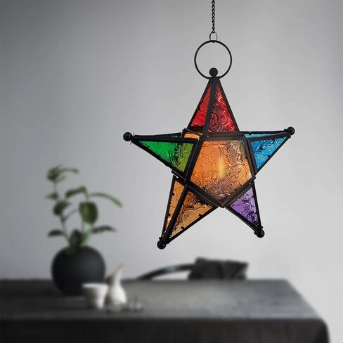 Hanging Star Tealight Candle Holder, Morocco Art Candle Stand, Decorative Lantern for Home, Dining Table, Living Room, Coffee, Table Centerpiece in Saudi Arabia