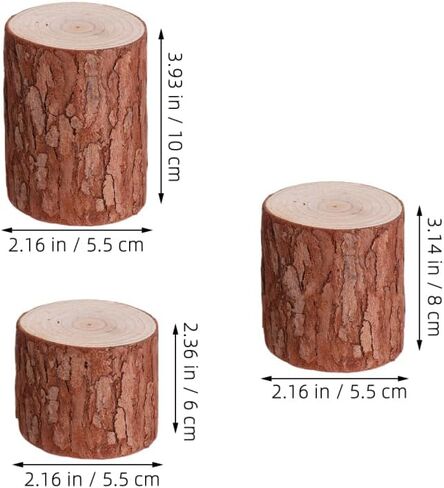 STOBAZA 3pcs Decorative Wooden Stakes Small Tree Stand Base Tree Stump Candelabras Tea Light Candle Holders Candle Stick Holder Wood Stump Prop Wooden Tea Light Holder Brown Chinese Fir in Kuwait