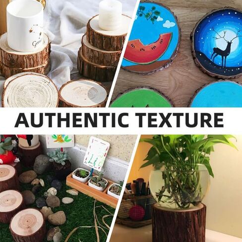 STOBAZA 3pcs Decorative Wooden Stakes Small Tree Stand Base Tree Stump Candelabras Tea Light Candle Holders Candle Stick Holder Wood Stump Prop Wooden Tea Light Holder Brown Chinese Fir in Kuwait
