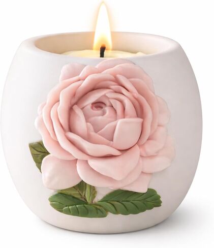 Pink Rose Votive Tea Light Candle Holder & Mini Planter Pot – 4" Wx3.5 H – Decorative Floral Candle Holder – Toothbrush, Pen, Pencil and Makeup Brush Holder – Home Table Décor Gift by SassyXpressions in Kuwait