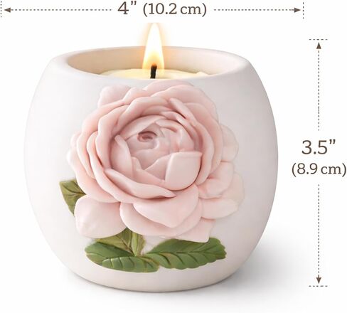 Pink Rose Votive Tea Light Candle Holder & Mini Planter Pot – 4" Wx3.5 H – Decorative Floral Candle Holder – Toothbrush, Pen, Pencil and Makeup Brush Holder – Home Table Décor Gift by SassyXpressions in Kuwait