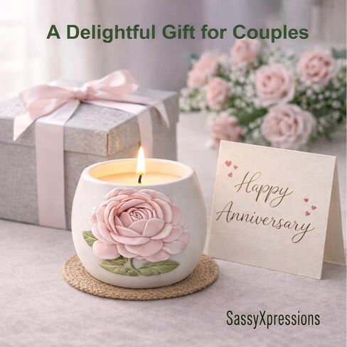 Pink Rose Votive Tea Light Candle Holder & Mini Planter Pot – 4" Wx3.5 H – Decorative Floral Candle Holder – Toothbrush, Pen, Pencil and Makeup Brush Holder – Home Table Décor Gift by SassyXpressions in Kuwait