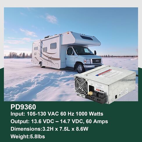 PD9360 Power Converter replacement-9300 Series Converter,60Amp 120V to 12V RV Converter Charger for RV Camper Caravans Trailer Battery,1000W in Kuwait