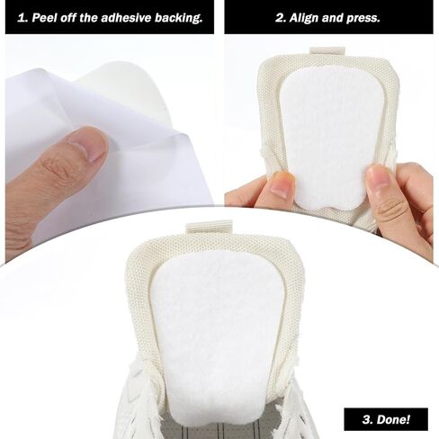 10 Pairs Tongue Pads, Felt Tongue Pads for Loafers, Soft Adhesive Thick Shoe Tongues Pad for Men and Women,White in Kuwait