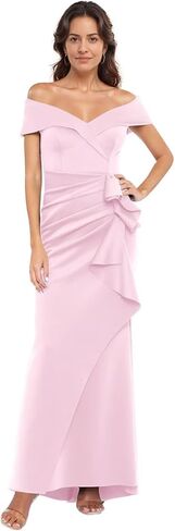Mother of The Bride Dress 2026 Off The Shoulder Satin Mermaid V Neck Formal Evening Party Gowns for Women in Saudi Arabia
