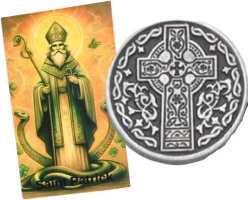 مجموعة Westmon Works Irish Blessing Pocket Token Set حلية صلاة معدنية مع بطاقة سانت باتريك راعي سانت أيرلندا المقدسة in Kuwait