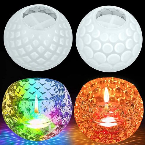 Vilihkc Tealight Candles Holders Resin Mold, Votive Bowl Candleholders Silicone Molds Candlestick Epoxy Casting Mold for DIY Jewelry Box, Wedding Centerpiece Table Decorations, Home Table Decor in Saudi Arabia