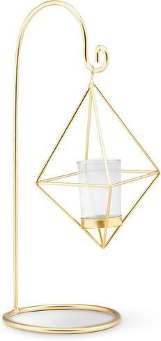 Weddingstar Small Geo Metal Tealight Candle Holder - Gold - Set of 2 in Kuwait