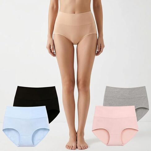 Women's 5 Pack Solid Color Cotton Boxer Briefs, Soft Comfortable Breathable Underwear, Multicolor Assorted Pack in Kuwait