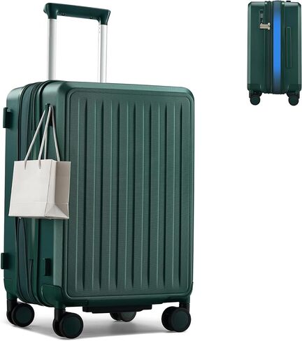 MILADA 20 Inch Expandable Carry On Luggage, Airline Approved Hard Shell Carry On Suitcase with Dual 360° Spinner Wheels & TSA Lock, Lightweight PC Rolling Suitcase for Travel, Blackish Green in Saudi Arabia