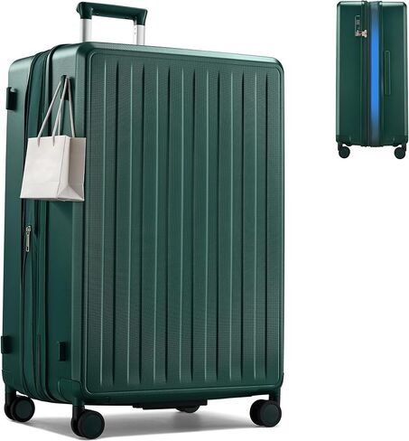 MILADA 20 Inch Expandable Carry On Luggage, Airline Approved Hard Shell Carry On Suitcase with Dual 360° Spinner Wheels & TSA Lock, Lightweight PC Rolling Suitcase for Travel, Blackish Green in Saudi Arabia