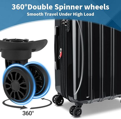 2Pcs Luggage Suitcase Wheels,Only Compatible with DELSEY Carry-On Plus 21 Inch,luggage wheels replacement with Screws/screwdriver,360° Rotation Spinner Wheel,Mute Double Row Swivel Wheel(Black) in Saudi Arabia