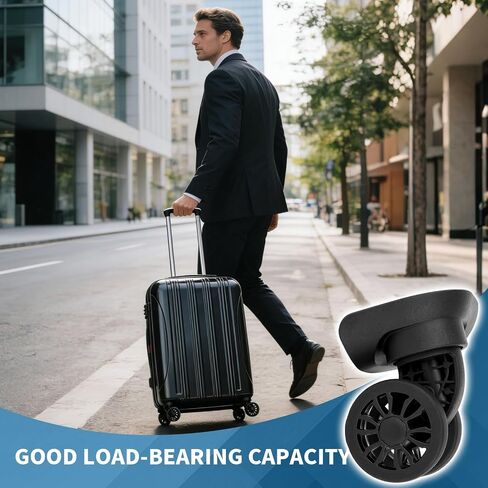 2Pcs Luggage Suitcase Wheels,Only Compatible with DELSEY Carry-On Plus 21 Inch,luggage wheels replacement with Screws/screwdriver,360° Rotation Spinner Wheel,Mute Double Row Swivel Wheel(Black) in Saudi Arabia