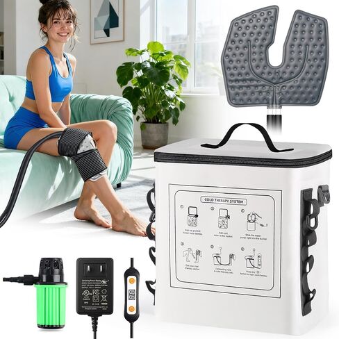 Upgraded Ice Machine for Knee After Surgery,3.0 Portable Cold Therapy Machine for Knee Replacement,Ice Compression Knees Machine for Hip,Cold Therapy Machine with 6 Timer,Electric Ice Pack for Knees in Kuwait