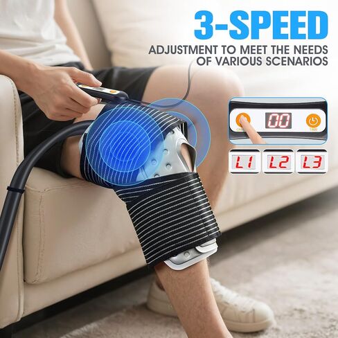 Upgraded Ice Machine for Knee After Surgery,3.0 Portable Cold Therapy Machine for Knee Replacement,Ice Compression Knees Machine for Hip,Cold Therapy Machine with 6 Timer,Electric Ice Pack for Knees in Kuwait