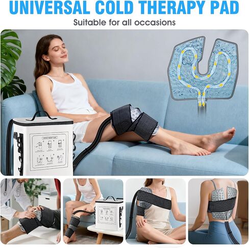 Upgraded Ice Machine for Knee After Surgery,3.0 Portable Cold Therapy Machine for Knee Replacement,Ice Compression Knees Machine for Hip,Cold Therapy Machine with 6 Timer,Electric Ice Pack for Knees in Kuwait