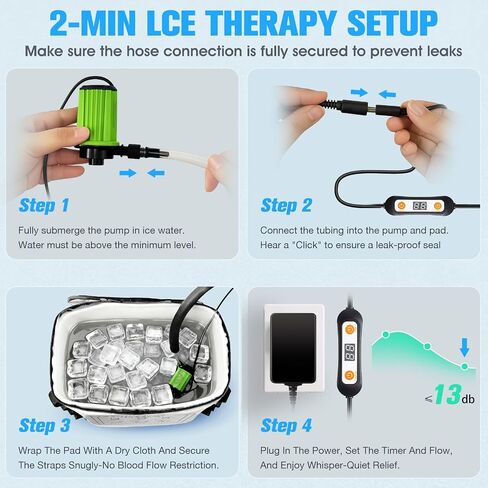 Upgraded Ice Machine for Knee After Surgery,3.0 Portable Cold Therapy Machine for Knee Replacement,Ice Compression Knees Machine for Hip,Cold Therapy Machine with 6 Timer,Electric Ice Pack for Knees in Kuwait