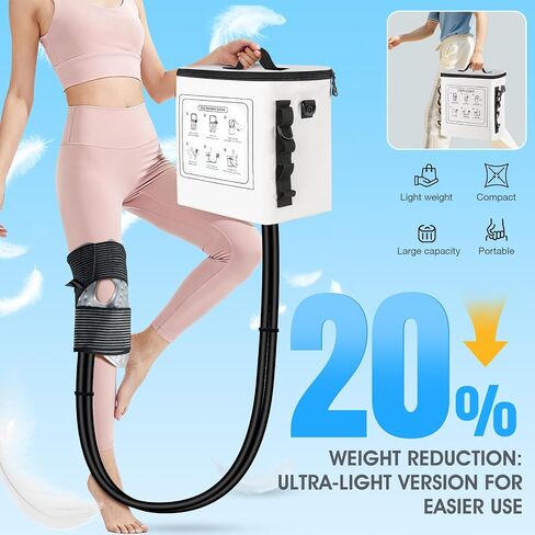 Upgraded Ice Machine for Knee After Surgery,3.0 Portable Cold Therapy Machine for Knee Replacement,Ice Compression Knees Machine for Hip,Cold Therapy Machine with 6 Timer,Electric Ice Pack for Knees in Kuwait