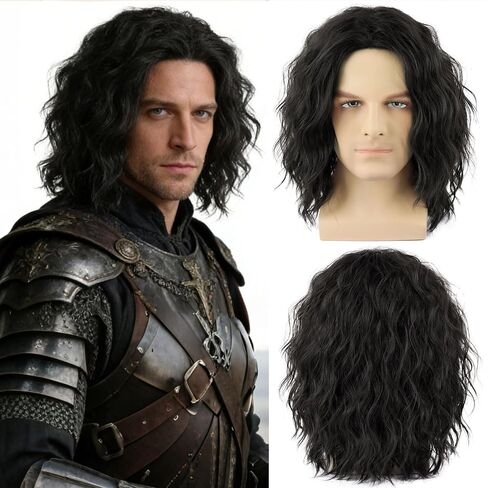 Mens Short Brown Wig + Mustache + Sunglasses + Wig Cap for 70s 80s Costume Funny Synthetic Male Wigs for Cosplay Halloween Party in Saudi Arabia