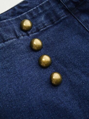 CIDER Women's Denim Shorts High Waist Gold Button Detail Casual Summer Hot Pants with Pockets in Kuwait