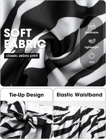 EXLURA Womens High Waist Boho Shorts Zebra Print Color Block Tie Knot Summer Beach Vacation Flowy Shorts with Pockets 2026 in Kuwait