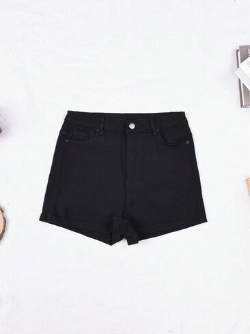 Women's High Waisted Shorts Stretchy Slim Fit Hot Pants in Kuwait