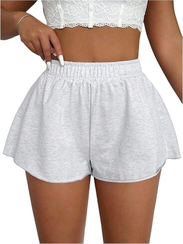 SOLY HUX Women's Summer Wide Leg Shorts Elastic High Waisted Casual Lounge Shorts in Kuwait