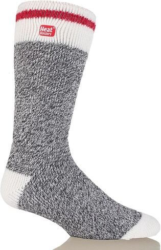 HEAT HOLDERS Men's Cream Block Twist LITE Socks| Warm + Soft, Hiking, Cabin, Cozy at Home| 5X Warmer Than Cotton Socks in Kuwait