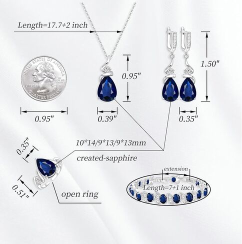 Jewelry Set for Women Teardrop Earrings Necklace Ring Bracelet Set Party Wedding Jewelry Gift for Mother Wife Friend in Saudi Arabia