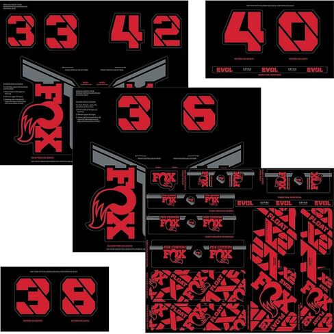 FOX Racing Shox Fork & Shock Decal Kit Red, One Size in Kuwait