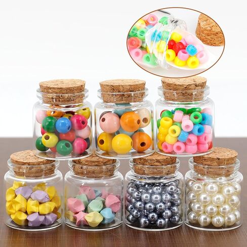 15 Pcs 50ml Small Glass Jars with Cork Stoppers, 45mm x 53mm Clear Glass Bottles Empty Mini Storage Bottles Spell Jars Message Bottle for Wedding Party Favors DIY Crafts Art Decoration in Saudi Arabia