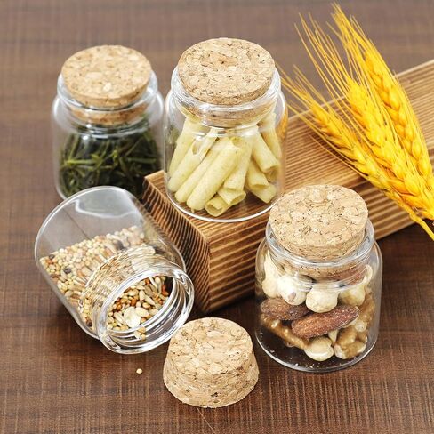 15 Pcs 50ml Small Glass Jars with Cork Stoppers, 45mm x 53mm Clear Glass Bottles Empty Mini Storage Bottles Spell Jars Message Bottle for Wedding Party Favors DIY Crafts Art Decoration in Saudi Arabia