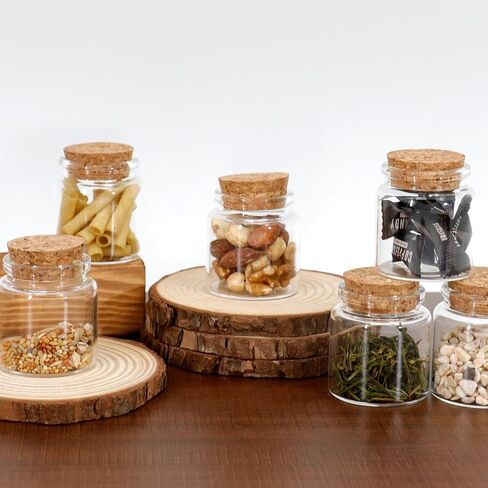 15 Pcs 50ml Small Glass Jars with Cork Stoppers, 45mm x 53mm Clear Glass Bottles Empty Mini Storage Bottles Spell Jars Message Bottle for Wedding Party Favors DIY Crafts Art Decoration in Saudi Arabia