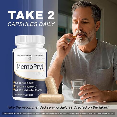(3 Pack) Memopryl Capsules - MemoPryl Support Advanced Formula, Daily Memo Pryl Pills All Natural Ingredients Premium Formula Vitamins for Overall Health & Wellness Reviews, 180 Capsules for 3 Months in Saudi Arabia