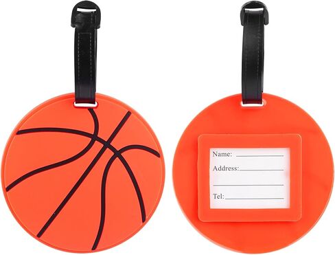 2 Pack Basketball Silicone Luggage Tags Funny for Travel Suitcases Backpacks Bags in Saudi Arabia