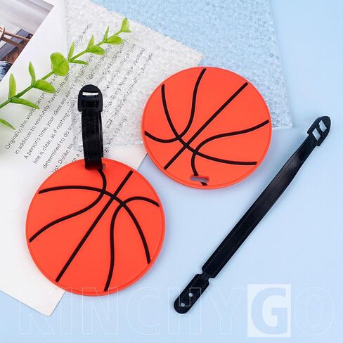 2 Pack Basketball Silicone Luggage Tags Funny for Travel Suitcases Backpacks Bags in Saudi Arabia